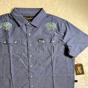NWT Howler Bros Crosscut Deluxe Pearl Snapshirt Embroidered Men's M Sawtooth